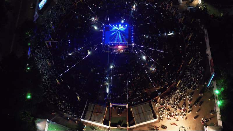 Aerial view of Garba festival